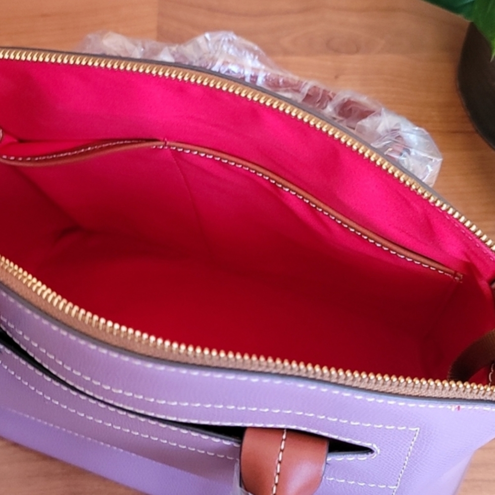 DOONEY & BOURKE Mauve Domed Leather Satchel - Picture 10 of 13